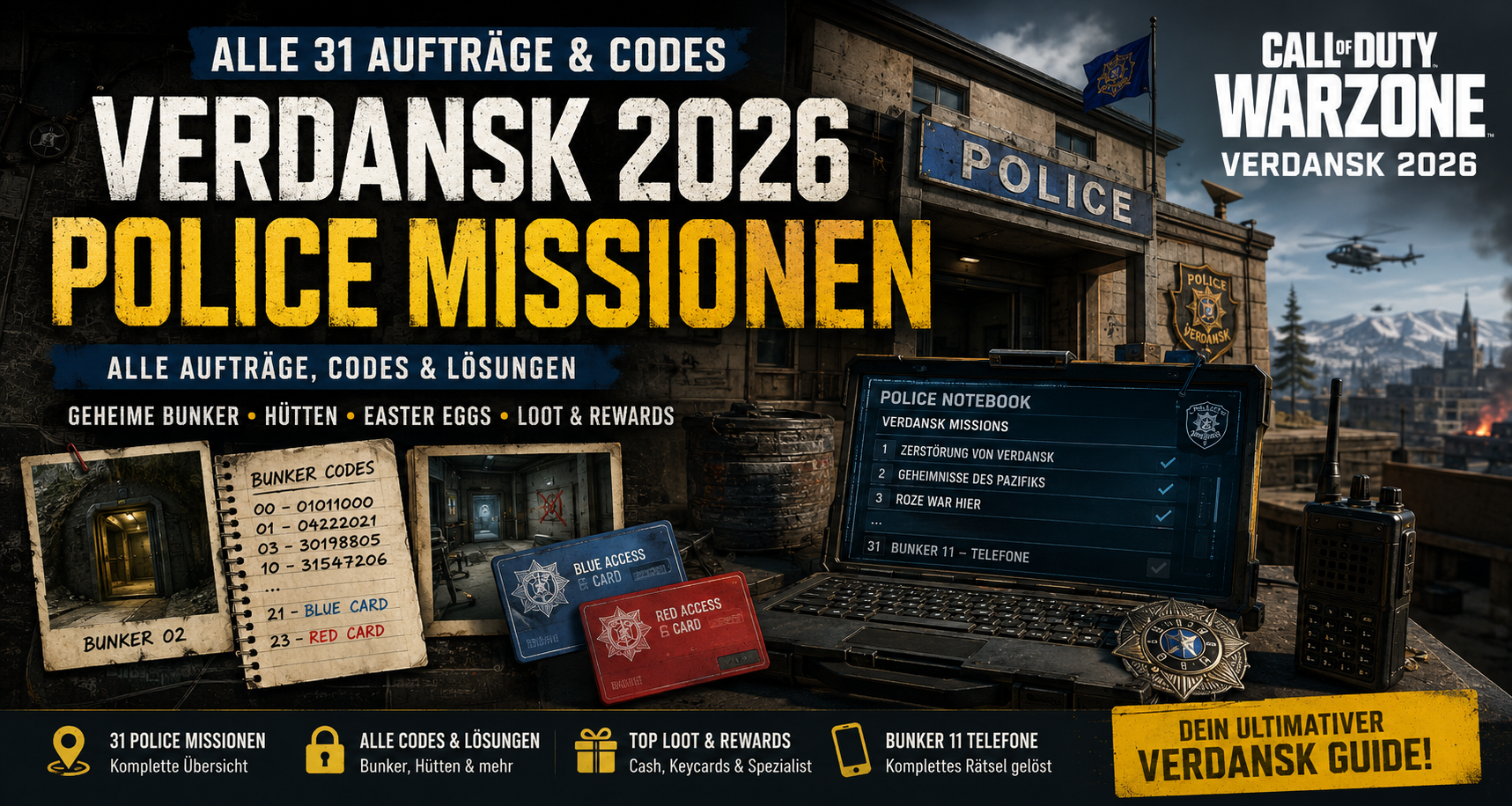 Verdansk (26) Police Missionen Liste